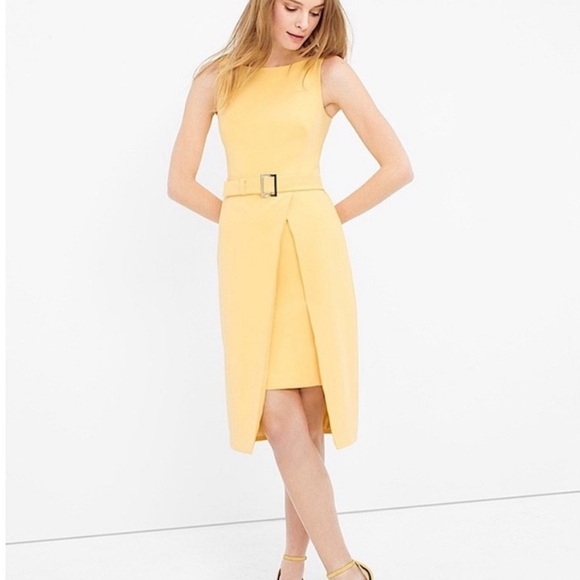 WHBM Yellow Split front Sheath Dress size 8 (399) - Picture 15 of 16